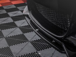 Cup Spoilerlippe Front Ansatz V.1 passend für for BMW 1er E82 FACELIFT M Paket schwarz Hochglanz