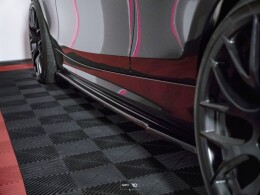Seitenschweller Ansatz Cup Leisten passend für BMW 1er E81/ E87 FACELIFT schwarz Hochglanz