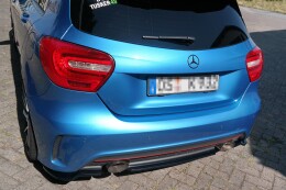 Mittlerer Cup Diffusor Heck Ansatz für Mercedes W176 AMG-LINE vor Facelift schwarz Hochglanz