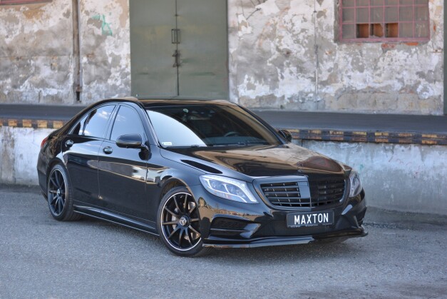 Street+ Spoilerlippe Front Ansatz V.1 passend für Mercedes S-Klasse AMG-LINE W222 schwarz Hochglanz