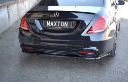 Mittlerer Cup Diffusor Heck Ansatz passend für Mercedes S-KLASSE AMG-LINE W222 schwarz Hochglanz