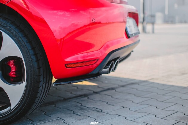 Heck Ansatz Flaps Diffusor passend für VW Polo GTI Mk5 schwarz Hochglanz