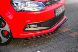 Cup Spoilerlippe Front Ansatz V.2 für VW POLO MK5 GTI 6R vor Facelift schwarz Hochglanz