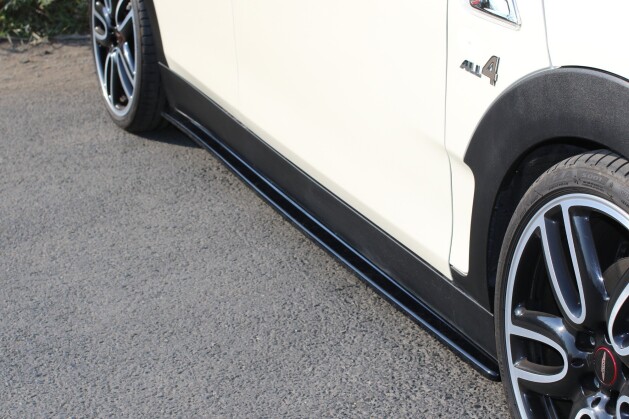 Seitenschweller Ansatz Cup Leisten passend für MINI CLUBMAN S MK2 (F54) JCW schwarz Hochglanz