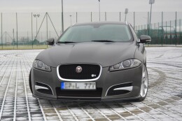 Street+ Spoilerlippe Front Ansatz passend für Jaguar XF (X250) MK1 SPORTBRAKE S-PACK schwarz Hochglanz