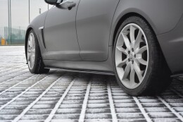 Seitenschweller Ansatz Cup Leisten für JAGUAR XF (X250) MK1 SPORTBRAKE S-Paket schwarz Hochglanz
