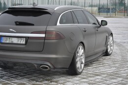 Seitenschweller Ansatz Cup Leisten für JAGUAR XF (X250) MK1 SPORTBRAKE S-Paket schwarz Hochglanz