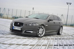 Seitenschweller Ansatz Cup Leisten für JAGUAR XF (X250) MK1 SPORTBRAKE S-Paket schwarz Hochglanz