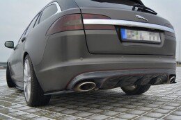 Heck Ansatz Flaps Diffusor für JAGUAR XF (X250) MK1 SPORTBRAKE S-Paket schwarz Hochglanz