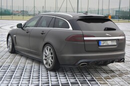 Street+ Heck Ansatz Flaps passend für Jaguar XF (X250) MK1 SPORTBRAKE S-PACK schwarz Hochglanz