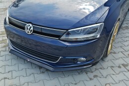 Cup Spoilerlippe Front Ansatz V.2 passend für VW JETTA MK6 SEDAN vor Facelift schwarz Hochglanz