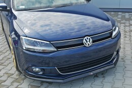 Cup Spoilerlippe Front Ansatz V.2 passend für VW JETTA MK6 SEDAN vor Facelift schwarz Hochglanz