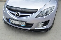 Cup Spoilerlippe Front Ansatz passend für MAZDA 6 MK2 SPORT HATCH (GH-SERIES) vor Facelift schwarz Hochglanz