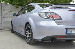 Heck Ansatz Flaps Diffusor passend für MAZDA 6 MK2 SPORT HATCH (GH-SERIES) vor Facelift schwarz Hochglanz
