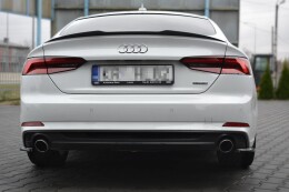 Heck Ansatz Flaps Diffusor für Audi A5 S-Line F5 Sportback  schwarz Hochglanz