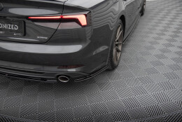 Heck Ansatz Flaps Diffusor passend für Audi A5 S-Line F5 Sportback schwarz Hochglanz