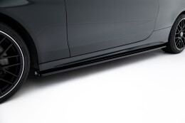 Seitenschweller Ansatz Cup Leisten passend für MERCEDES- BENZ C-KLASSE W205 COUPE AMG-LINE schwarz Hochglanz