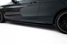 Seitenschweller Ansatz Cup Leisten passend für MERCEDES- BENZ C-KLASSE W205 COUPE AMG-LINE schwarz Hochglanz
