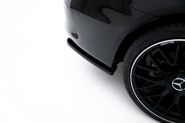 Heck Ansatz Flaps Diffusor passend für MERCEDES- BENZ C-KLASSE W205 COUPE AMG-LINE schwarz Hochglanz