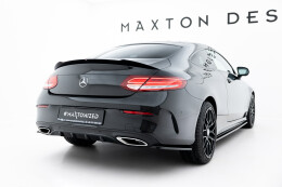 Heck Ansatz Flaps Diffusor passend für MERCEDES- BENZ C-KLASSE W205 COUPE AMG-LINE schwarz Hochglanz