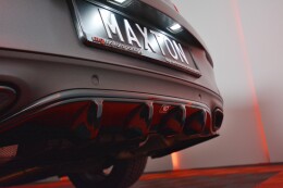 Heck Ansatz Diffusor passend für MERCEDES- BENZ C-KLASSE W205 COUPE AMG-LINE schwarz Hochglanz