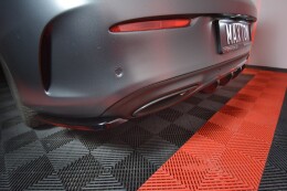Heck Ansatz Diffusor passend für MERCEDES- BENZ C-KLASSE W205 COUPE AMG-LINE schwarz Hochglanz