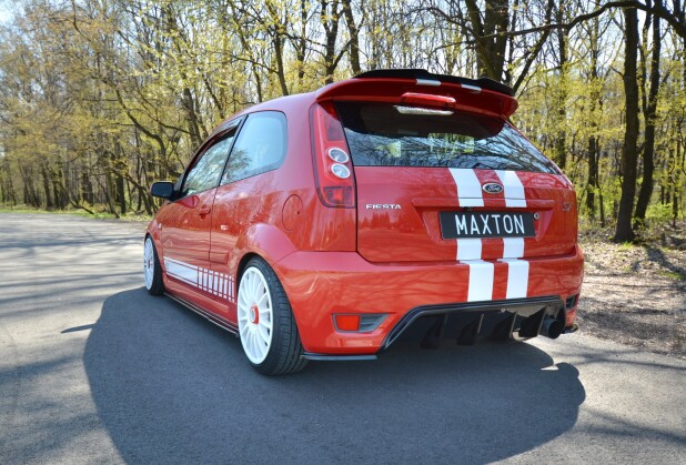 Heck Ansatz Diffusor passend für Ford Fiesta ST Mk6 schwarz Hochglanz