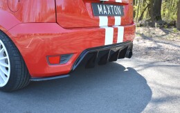 Heck Ansatz Diffusor passend für Ford Fiesta ST Mk6 schwarz Hochglanz