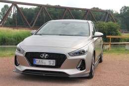 Cup Spoilerlippe Front Ansatz V.1 passend für HYUNDAI I30 MK3 HATCHBACK schwarz Hochglanz
