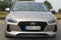 Street+ Spoilerlippe Front Ansatz V.1 passend für Hyundai I30 MK3 Hatchback schwarz Hochglanz