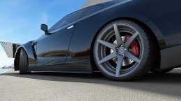 Seitenschweller Ansatz Cup Leisten passend für NISSAN GT-R vor Facelift COUPE (R35-SERIES) schwarz Hochglanz