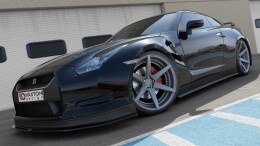 Seitenschweller Ansatz Cup Leisten passend für NISSAN GT-R vor Facelift COUPE (R35-SERIES) schwarz Hochglanz