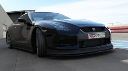 Cup Spoilerlippe Front Ansatz V.2 für Nissan GT-R vor FL COUPE R35-SERIES schwarz Hochglanz