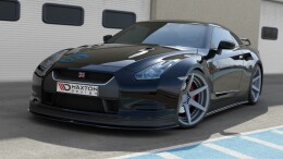 Cup Spoilerlippe Front Ansatz V.2 passend für NISSAN GT-R vor Facelift COUPE (R35-SERIES) schwarz Hochglanz