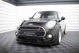 Cup Spoilerlippe Front Ansatz für Mini Cooper S F56 / F56 Facelift  schwarz Hochglanz
