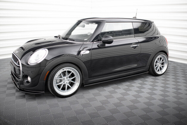 Seitenschweller Ansatz Cup Leisten passend für MINI COOPER S MK3 vor Facelift 3-Türer (F56) schwarz Hochglanz