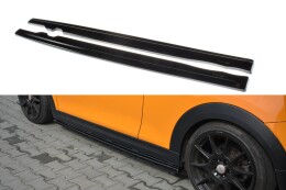 Seitenschweller Ansatz Cup Leisten für MINI COOPER S MK3 vor Facelift 3-Türer (F56) schwarz Hochglanz