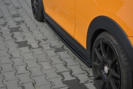 Seitenschweller Ansatz Cup Leisten für MINI COOPER S MK3 vor Facelift 3-Türer (F56) schwarz Hochglanz