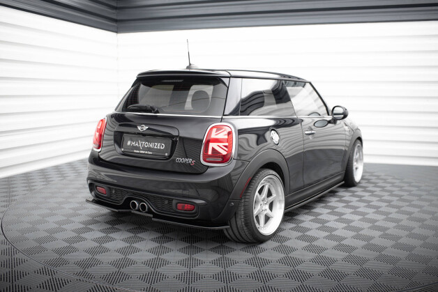 Mittlerer Cup Diffusor Heck Ansatz passend für MINI COOPER S MK3 vor Facelift 3-Türer (F56) schwarz Hochglanz