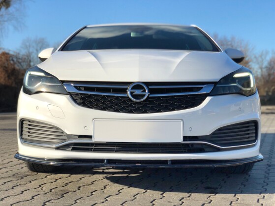 Street+ Spoilerlippe Front Ansatz V.1 passend für Opel Astra K OPC-LINE schwarz Hochglanz