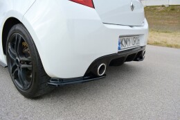 Heck Ansatz Flaps Diffusor für RENAULT CLIO MK3 RS FACELIFT schwarz Hochglanz