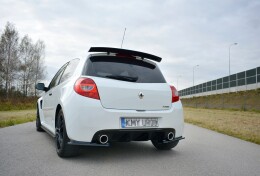Heck Ansatz Flaps Diffusor passend für RENAULT CLIO MK3 RS FACELIFT schwarz Hochglanz