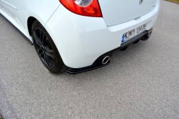 Heck Ansatz Flaps Diffusor passend für RENAULT CLIO MK3 RS FACELIFT schwarz Hochglanz