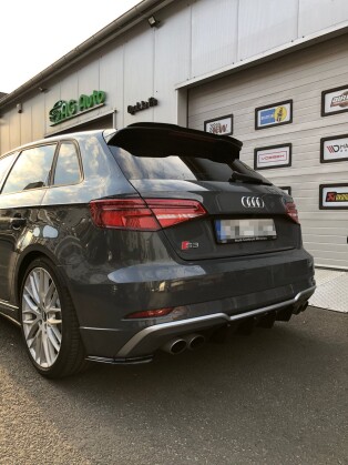 Street+ Heck Ansatz Flaps passend für Audi S3 8V FL schwarz Hochglanz