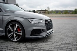 Cup Spoilerlippe Front Ansatz V.1 passend für Audi RS3 8V FL Limousine schwarz Hochglanz