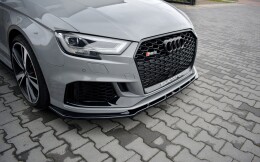 Street+ Spoilerlippe Front Ansatz V.1 passend für Audi RS3 8V FL Limousine schwarz Hochglanz