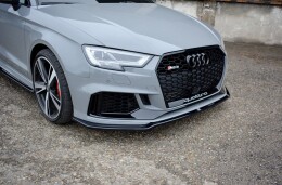 Cup Spoilerlippe Front Ansatz V.2 für Audi RS3 Limousine 8V Facelift schwarz Hochglanz