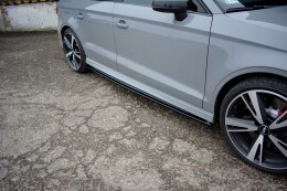 Seitenschweller Ansatz Cup Leisten passend für Audi RS3 8V FL Limousine schwarz Hochglanz