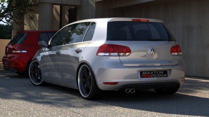 Street+ Heck Ansatz Diffusor passend für VW Golf 6 MIT 1 AUSPUFF schwarz Hochglanz