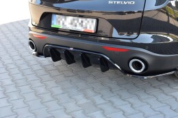 Heck Ansatz Diffusor passend für ALFA ROMEO STELVIO schwarz Hochglanz